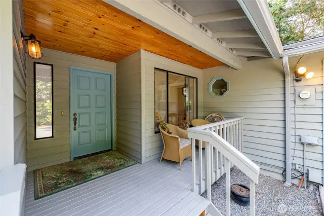 Inviting Front Porch is covered