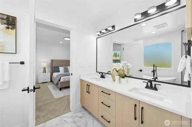 Bright double vanity