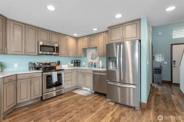 Fully remodeled kitchen with new fridge