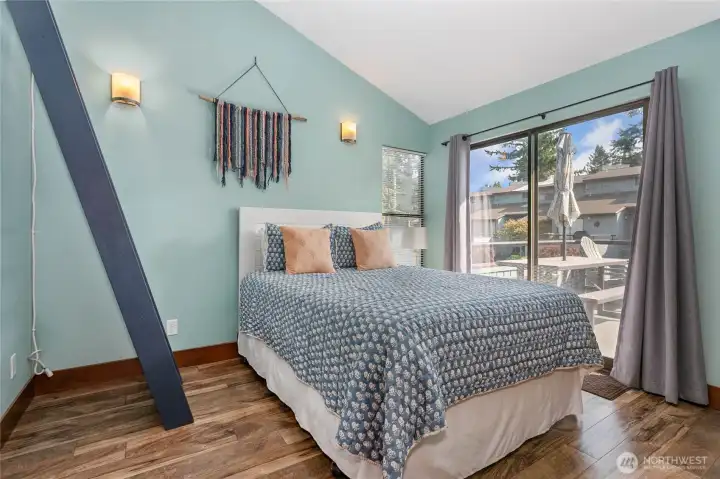 Primary bedroom with bay views