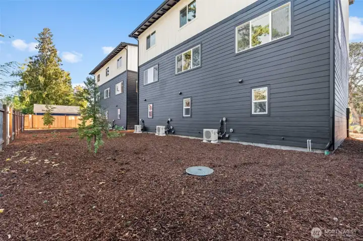 No grass to take care of! Low maintenance yard.