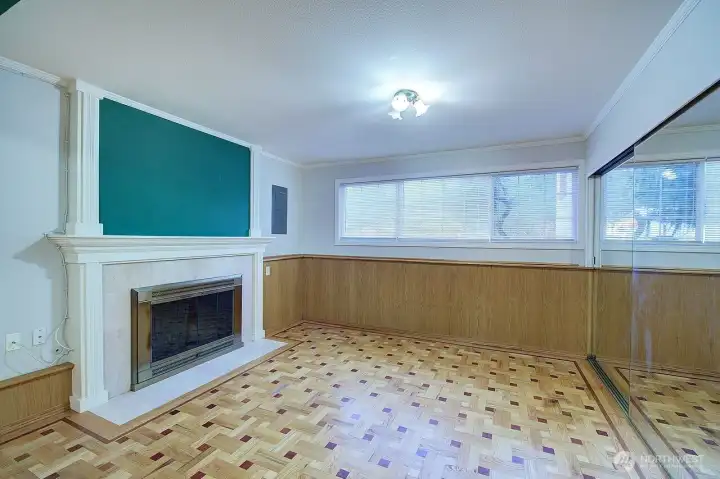 Bonus Room or 7th Bedroom with wood fireplace.