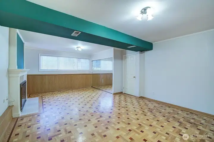 Bonus Room or 7th Bedroom with wood fireplace.