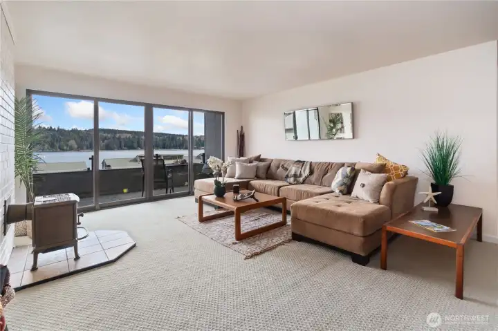 The sofa unit can sleep small children and goes with the sale of the condo