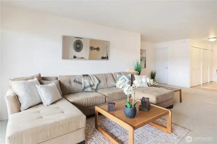 Another view. The unit is staged but al lot of furniture goes with the sale to make it easy to move in, rent out.