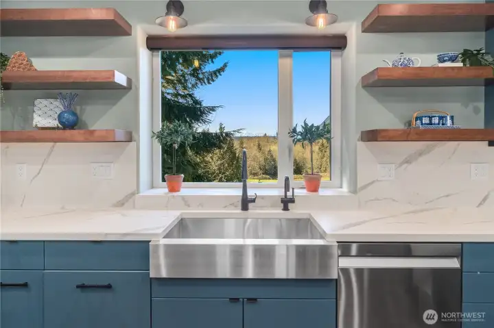 Another great view of the mountains from your kitchen window.