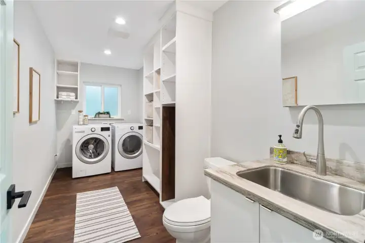Laundry room just off the kitchen.