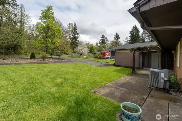 Backyard looking towards Haussler Dr. Backyard looking towards Haussler Dr.