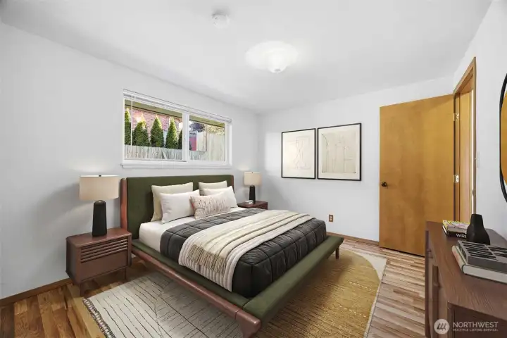 The second bedroom is quite large.