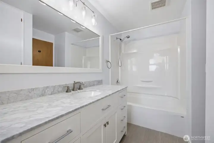 The bathroom was recently redone and is stunning!