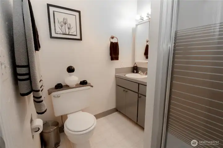 The primary suite features its own private bath with a walk-in shower The primary suite features its own private bath with a walk-in shower