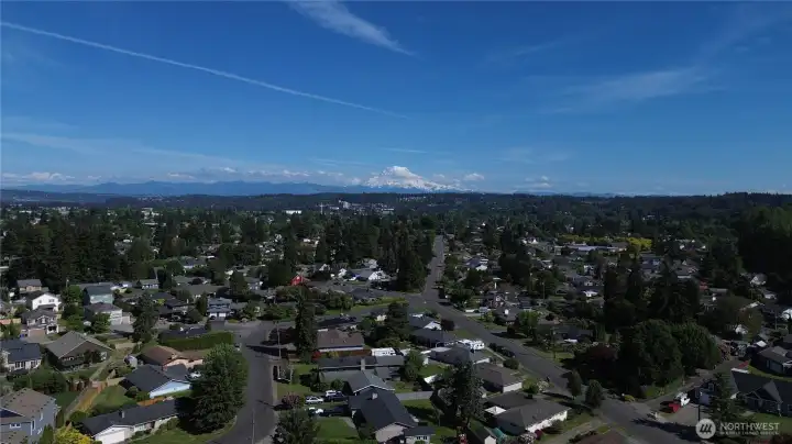 Mount Rainier in the distance Mount Rainier in the distance