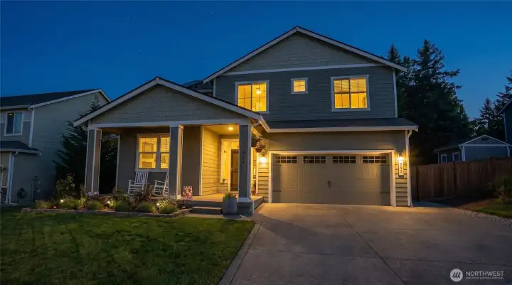 This beautiful home glows in the evenings, no need to worry about leaving the lights on with having solar panels. Very quiet neighborhood, with a great neighborhood