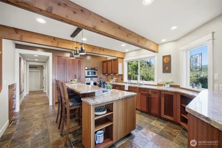 Granite counters...perfect place to visit the cook...fun times!