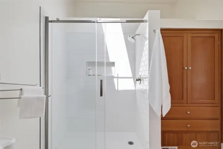 Primary bathroom new shower