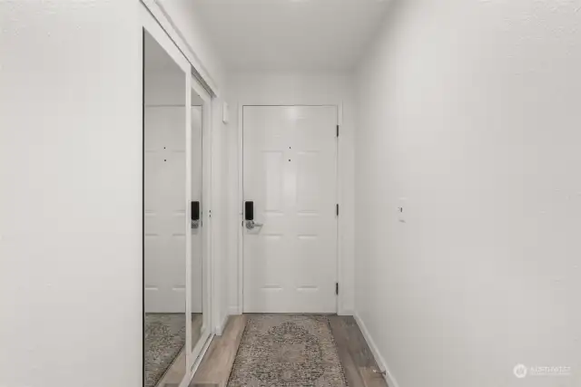 Large storage closets upon entry