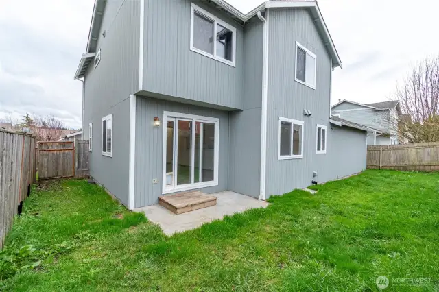 Fully fenced backyard.