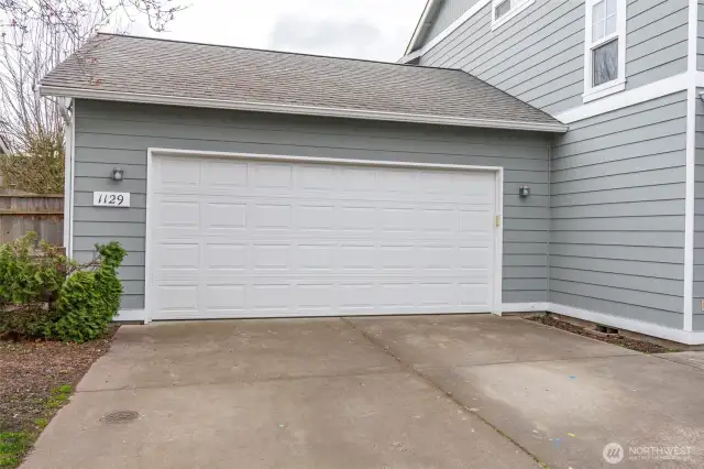 Large 2-car garage.