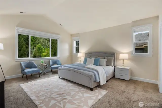 Primary bedroom with a room for comfy sitting area. This floor plan offers so much flexibility.