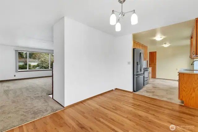 Dining room off kitchen and living room.