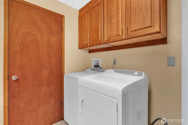 Washer and dryer stay. Conveniently located on main level.
