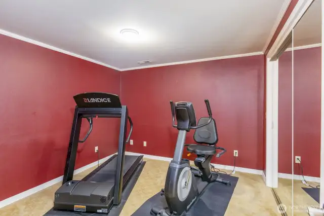 Exercise room also on lower level.