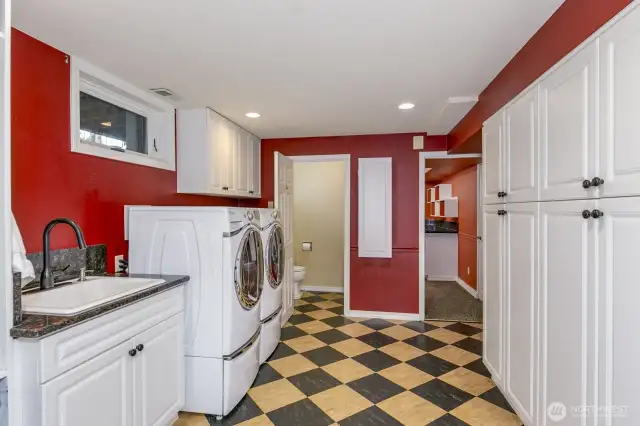Powder bathroom and hobby room.