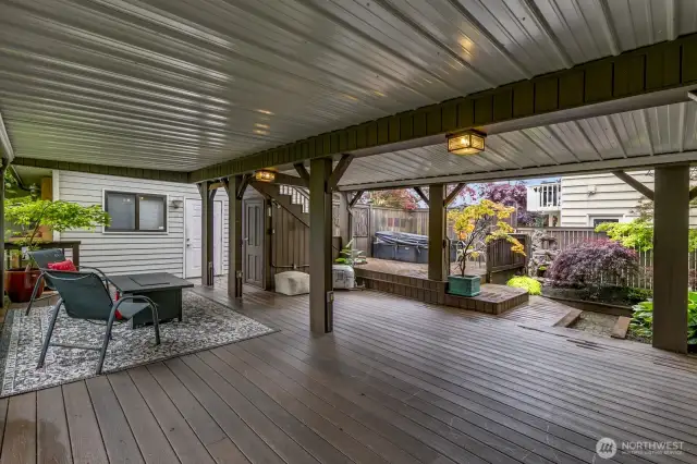 Covered deck below upper view deck.