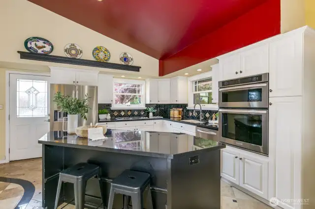Large kitchen island and in-floor heat.