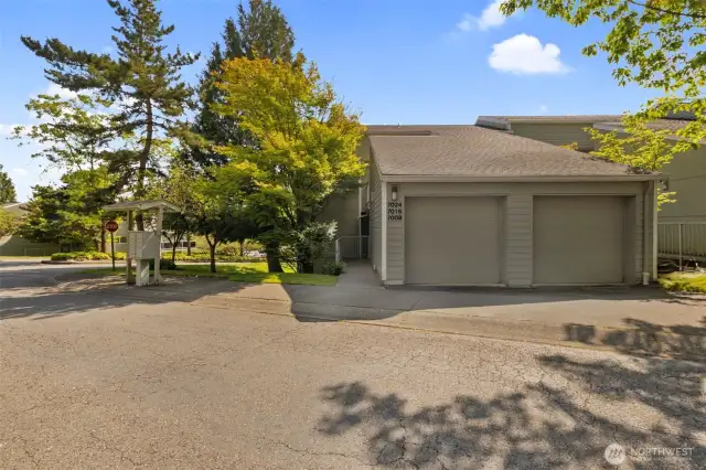 Sidewalk to your Front Entry adjacent to this Garage