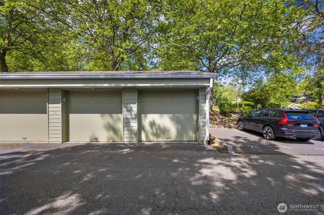 Your Garage (far right) and your Reserved Parking Spot #22