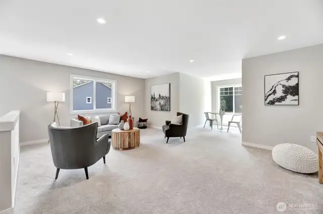 Upstairs bonus room. Previous built Peak house. Finishes may be different.