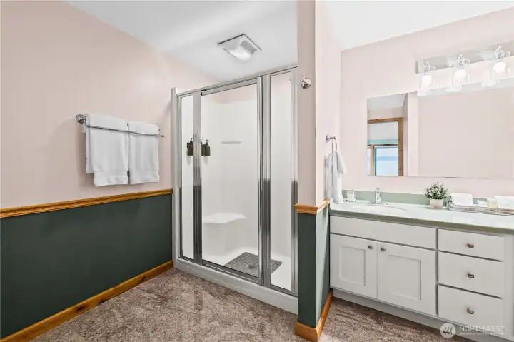 Shower in primary bathroom.