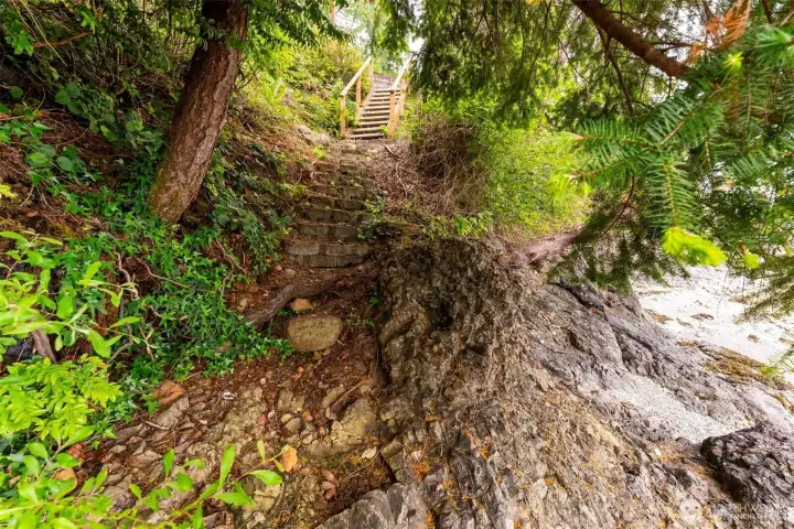 Stairs heading down to the beach.