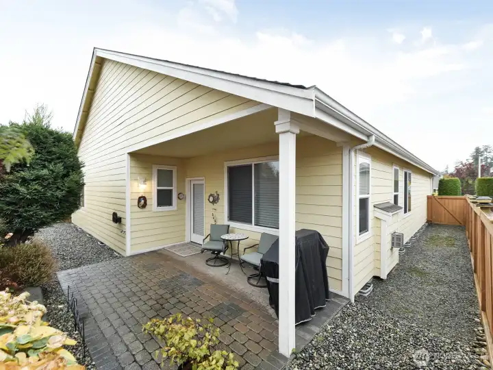 Easy maintenance yard. Must see the privacy of this backyard.