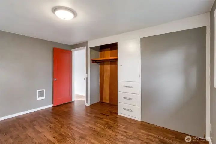 Bedroom 2 with built-in cabinets