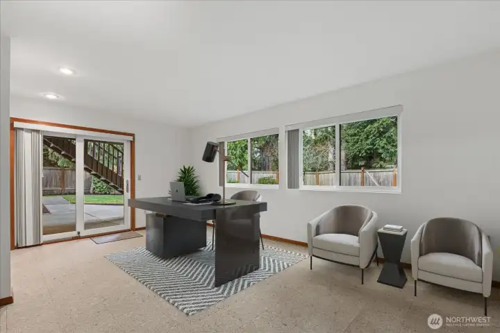 Office Space or Flex Space in Basement with Walk Out to Yard