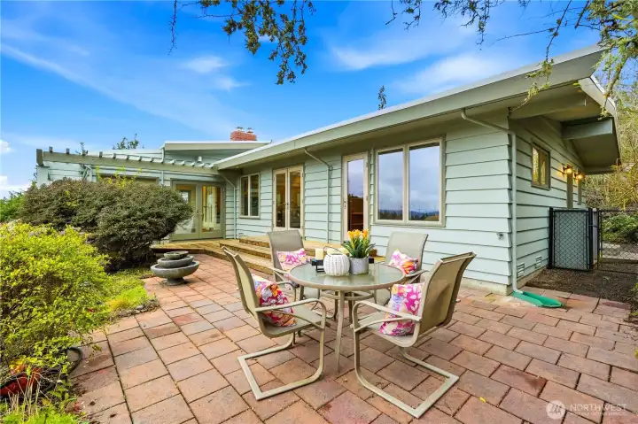 The view back toward the house from the patio.
