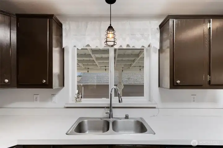 Kitchen Counter and Sink.
