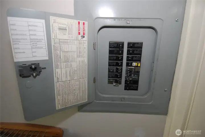 Electrical panel in main bedroom