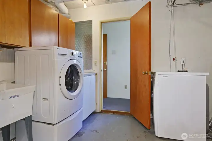 Shared laundry facilities.