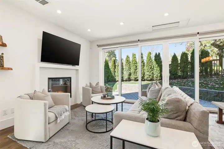 Light-filled living room with oversized windows