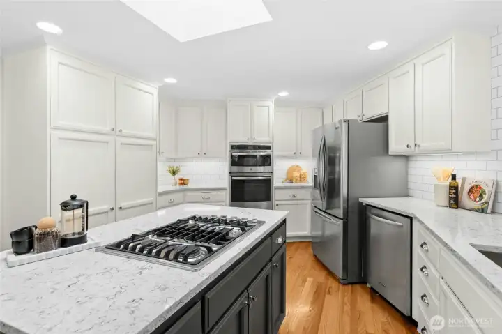 Updated kitchen with under cabinet lights.