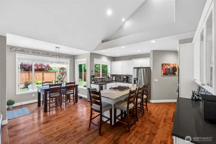 Large Vaulted Kitchen and eating area