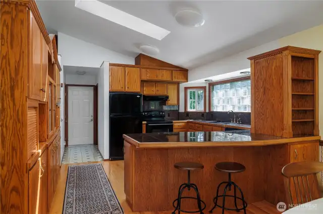 Ample cabinet storage space.