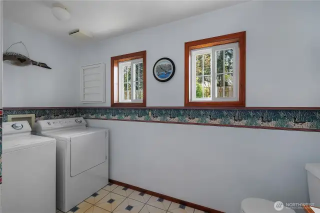 Fisrt floor laundry with half bath.