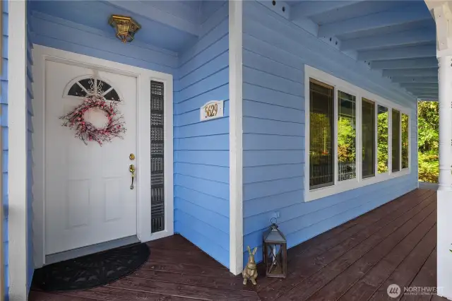 Welcoming porch.