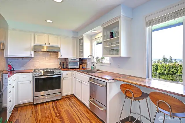 Updated Kitchen w/ Partial Views of Sound and Mountains~