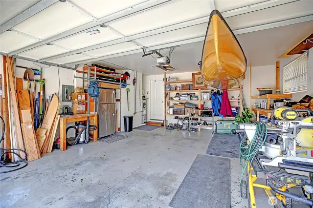 Great Garage w/ Built in Storage and Workbench, EV Charger~