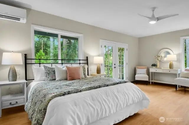 Primary bedroom with it's own deck.